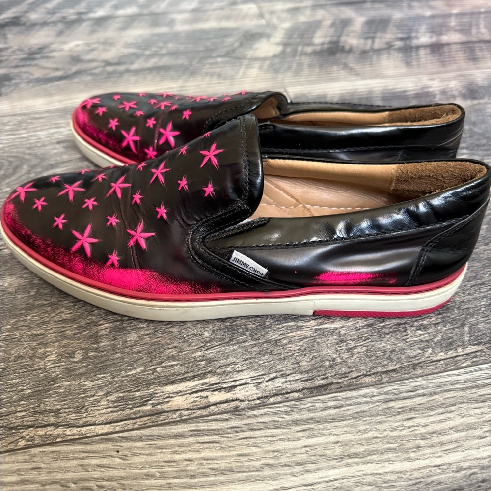 Jimmy Choo Pink Star Men's Slip-On Shoes - Picture 11 of 12